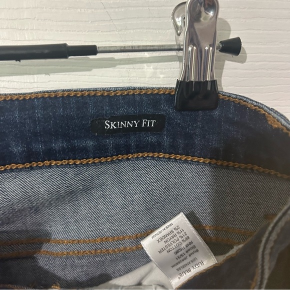 Judy Blue Buffalo Plaid Patch Distressed Skinny Jeans, Size 13/31 Style JB8268DK - Picture 7 of 15